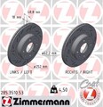 2x ZIMMERMANN Bremsscheibe 285.3510.53 für HYUNDAI KIA
