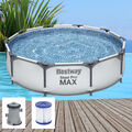 Bestway Steel Pro MAX Pool Set Ø305x76 cm mit Filterpumpe Gartenpool 56408