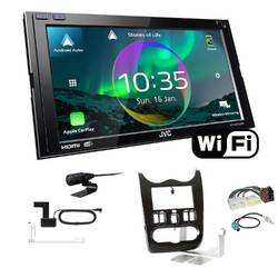 JVC Autoradio WiFi Apple CarPlay Android Auto für Dacia Logan 2008-2011 braun