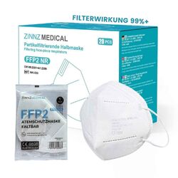 ZINNZ MEDICAL  FFP2 Masken 100x Atemschutzmaske Staubmaske Mundschutz  CE 0598