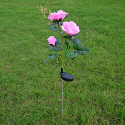 1-5 LED Solar Rose Blumen Solarleuchte Lampe Licht Landschaftslampe Garten Deko