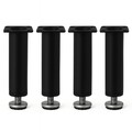 Möbelfüße Schwarz Matt 4er Set – Edelstahl höhenverstellbar Möbelbeine 80–200 mm