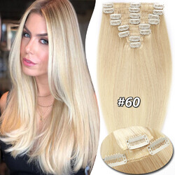 110G DICK Clip in Extensions Remy Echthaar Haarverlängerung 8 Tressen 25CM-60CM