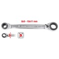 KS TOOLS 4 in 1 GEARplus Doppel-Ratschenringschlüssel umschaltbar 8 x 9 x 10 x 1
