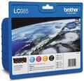 4 Brother Druckerpatronen Tinte LC-985 BK / C / M / Y Multipack