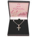 Geschenk für Mädchen Baptism Oder Konfirmation, Halskette mit Kreuz, Kristalle,