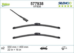VALEO SILENCIO FLAT BLADE SET Scheibenwischer Wischerblätter Vorne Flach
