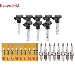 8x HELLA Zündspule +8x NGK Zündkerze passend für Audi A8 4D2 4D8 4.2 quattro
