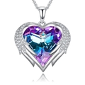 Herz Halskette Kette für Damen Frauen Schmuck 18K Weiß Vergoldet Wächterliebe...