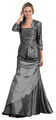 Abendkleid Mermaid Abi-Ballkleid Bolero Jacke Brautjungfern grau Gr.38 NEU €299