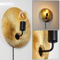 schwarz/Gold Flur Strahler rund Wand Lampen Schalter Wohn Schlaf Zimmer Leuchten