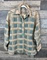 Free People Arizona Sky Shirt Pullover Small grün Jacquard kariert kariert We The
