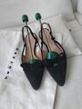 Unützer Sling Back Pumps schwarz Velourleder  38 1/2