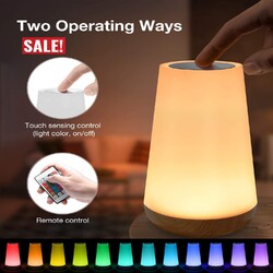 LED Akku Nachttischlampe Touch Dimmbar RGB Atmosphäre Tischlampe Nachtlicht USB~