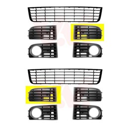 2X VAN WEZEL BLENDE GITTER EINSATZ STOßSTANGE VORNE PASSEND FÜR VW GOLF