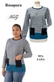 Damen Winterpullover 50% Wolle Mit Taschen Made In Italy ROSAPURA