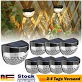4/6X 6LED Solarleuchten Wandlampen Zaunleuchte Gartenleuchte Außen Treppen Lampe