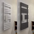 VILSTEIN Design Badheizkörper Handtuchwärmer Flach Mittelanschluss Weiß Schwarz