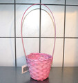 NEU Blumenkorb Korb mit Henkel Weidenkorb rosa Pflanzkorb Ø12 H36cm Henkelkorb