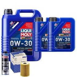 Motoröl 0W30 LIQUI MOLY Synthoil Longtime Plus 7L+MAHLE Ölfilter +Spülung