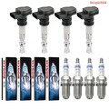 4x TOPRAN Zündspule +4x BOSCH Zündkerze Super 4 für Audi A4 8E2 B6 2.0 8E5
