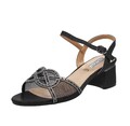 Queen Helena Glitzer Sandalen mit Absatz und Riemchen schwarz - Größe 36 [22,9 cm]