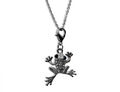 Edelstahl Halskette 40 - 75cm mit Charm Anhänger Frosch 2,7cm E124