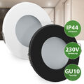 LED Einbaustrahler Feuchtraum schwarz weiß Dusche Bad Vordach IP44 GU10 230V