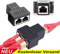 RJ45 Splitter Adapter Netzwerk Verteiler Ethernet Cat5 Cat5e Cat6 LAN Kabel 1zu2
