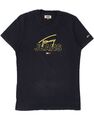Tommy Hilfiger grafisches Herren-T-Shirt Top Medium marineblau Baumwolle AW53