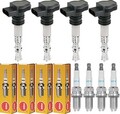 4x FEBI BILSTEIN Zündspule+NGK Zündkerze für VW Polo 6R 6C 1.2 TSI 16V 6R_