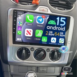 2+64G DAB+ Android 15 Carplay Autoradio GPS ChatGPT Für Ford Focus MK2 2004-2011