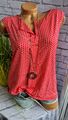 Olsen Damen Shirt Bluse ärmellos Rot Koralle Töne gemustert (493) NEU