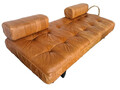 Vintage Daybed Leder Liege Mid Century Design 200x90x40cm