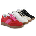 Damen Sneaker Low Schnürer Bequeme Freizeit Basic Schnür 841516 Schuhe 