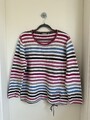 RABE Damen Strick Pullover Gr. 46 Pink Blau Weiß Gestreift Baumwollmischung