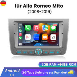 Autoradio Für Alfa Romeo Mito 2008-2019 GPS Navi WIFI DAB Android13 Carplay 64G