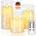 3er Set LED Kerzen mit Timerfunktion Batterie für Außen Outdoor Licht flackernd
