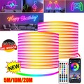 ⭐5-20M Neon LED Strip Streifen RGB Flex Schlauch diffus Lichtband Dimmbar APP⭐