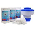 CRISTAL 3kg Chlor-Multifunktion-Tabletten 200g + Dosierschwimmer 5 in1 MultiTabs