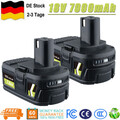 2X 18V Akku für RYOBI 18 Volt One Plus Lithium RB18L50 P108 P104 Batterie 7,0Ah