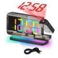 Projektionswecker RGB LED Alarm Wecker Digital Spiegel USB Alarmwecker Tischuhr