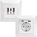 Steckdose Wandsteckdose Wandschalter Schalter Taster Rahmen USB Type-A Type-C