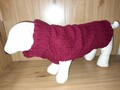 Hundepullover, Gr. L, 59 cm lang, rot, mit Rollkragen, Strick