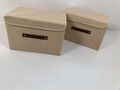 Faltbare Aufbewahrungsbox mit Deckel, Stoff, waschbar, 38x25x25 cm, Set, Beige