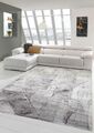 Teppich modern Wohnzimmerteppich abstrakt in grau creme gold
