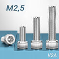 M2,5 Zylinderschrauben DIN 912 ISO 4762 Edelstahl A2 VA Innensech 3mm-60mm