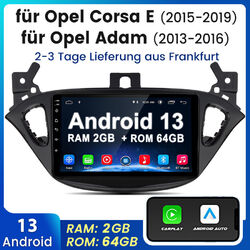  2+64GB Android 13 Carplay Autoradio GPS Navi RDS DAB Für Opel Corsa E 2015-2019