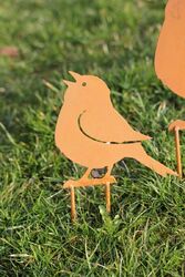 Vogel aus Metall z. Stecken, rostfarben♥in 2 Größen erhältl.♥Gartenstecker Vogel