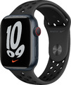 Apple Watch 7 Nike 4G 45mm Alu Sportarmband Schwarz MKL53 Smartwatch Wie Neu